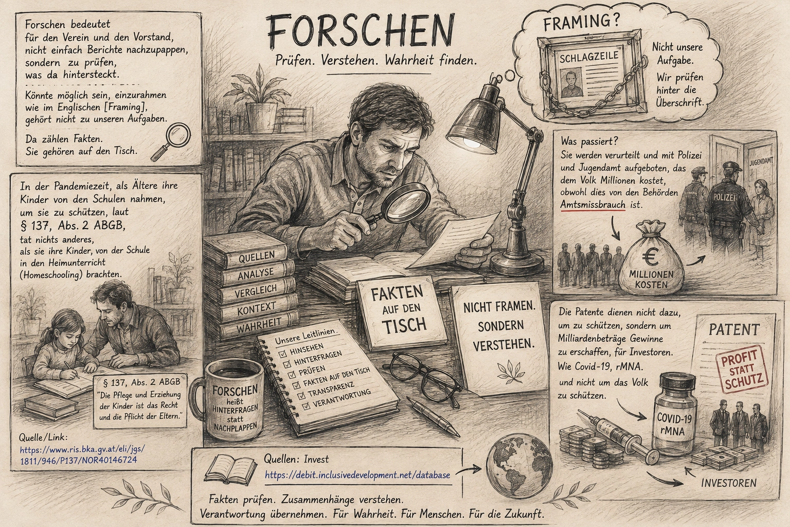 Forschung zu Fakten Quellen Recht Pandemie Patenten und Finanzstroemen