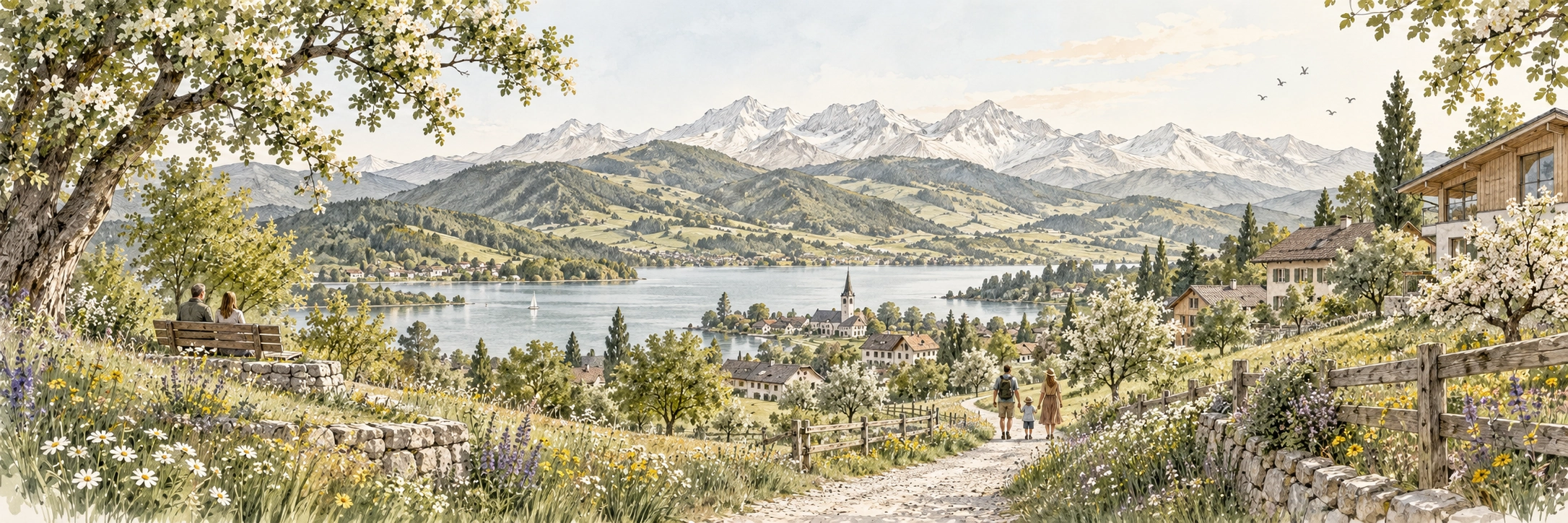 natur und heimat - naturnaher lebensraum mit see, bergen, blumenwiesen und dorf